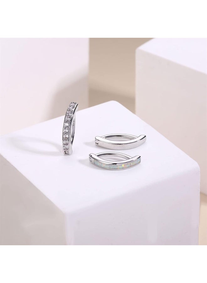 LAMAY 3PCS Women's Belly Button Ring Silver Steel Belly Button Ring Cute Small Ring Belly Button Ring Simple Reverse Belly Button Ring Body Belly Piercing Jewelry (Color : A) - Image 3