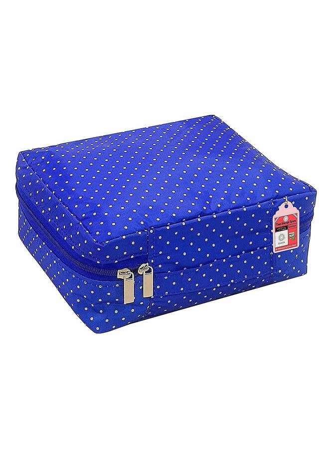 Luces Travel Makeup Train Case Cosmetic Organizer Portable Artist Storage Bag Zipper Pouch with Adjustable Divider for Women Girls Gifts Portable Water-Resistant Daily Storage Organzier (Blue) - Image 1