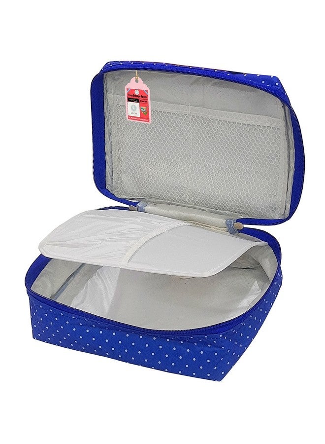 Luces Travel Makeup Train Case Cosmetic Organizer Portable Artist Storage Bag Zipper Pouch with Adjustable Divider for Women Girls Gifts Portable Water-Resistant Daily Storage Organzier (Blue) - Image 5