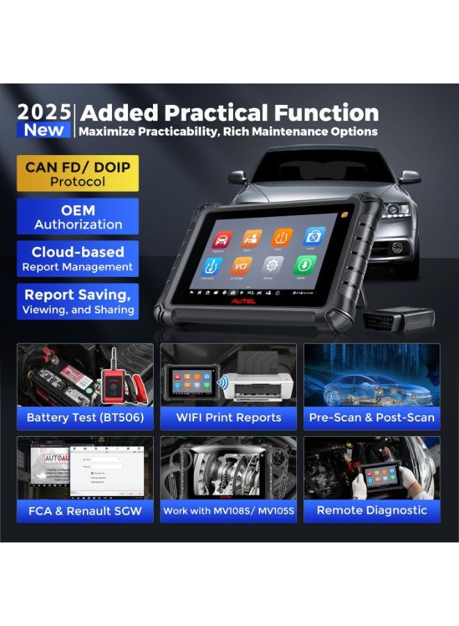 Autel MaxiCheck MX900TS, 2025 8in MX900-TS US Ver of MK900TS MK808S-TS Up of MS906TS MK900 MX900 with Bidirectional Test & TPMS Programming Relearn Retrofit, CAN FD & DOIP, 40+ Service, OS 11, FCA - Image 3