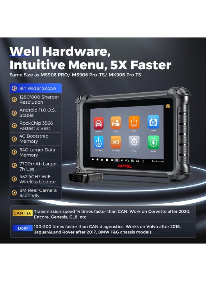 Autel MaxiCheck MX900TS, 2025 8in MX900-TS US Ver of MK900TS MK808S-TS Up of MS906TS MK900 MX900 with Bidirectional Test & TPMS Programming Relearn Retrofit, CAN FD & DOIP, 40+ Service, OS 11, FCA - Image 2