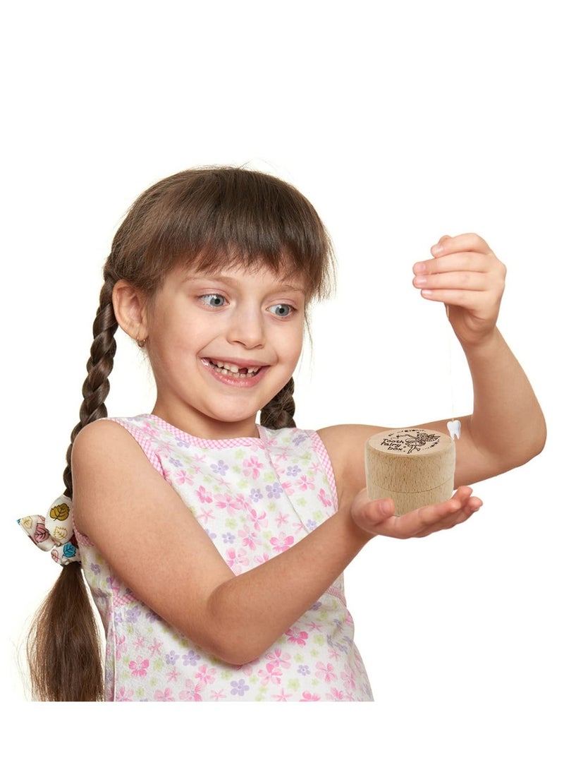 Excefore 3 Wooden Tooth Fairy Boxes for Boys and Girls - Tooth Keepsake Boxes for Lost Teeth - Ideal Birthday Presents for Baby Toddlers - Image 3