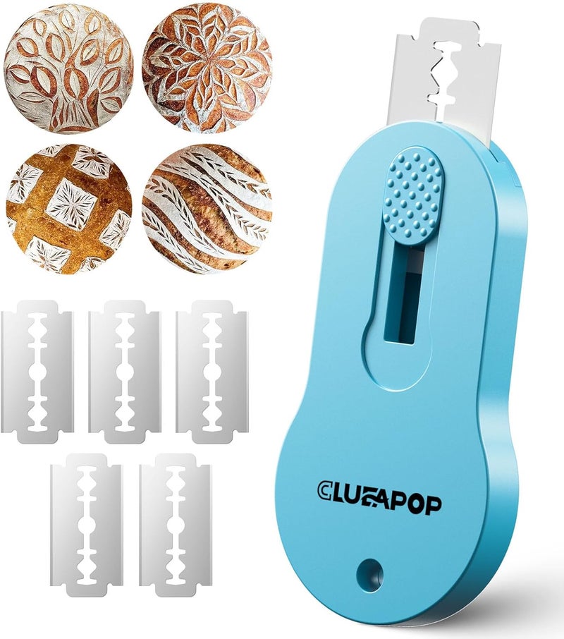 CLUEAPOP Bread Lame for Dough Scoring, Magnetic & Reusable Bread Lame Dough Scoring Tool, Anti-Slip Handle with Long Retractable Razor Blades, Sourdough Scoring Tool for Bread Making - Image 1