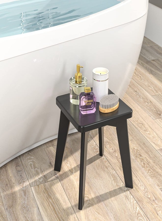 Bamsanritz Small Step Stool for Kids, Black Wooden Foot Rest for Shaving Legs, 10" High Non Slip Short Stool for Bathroom, Bedroom, Kitchen - Image 4