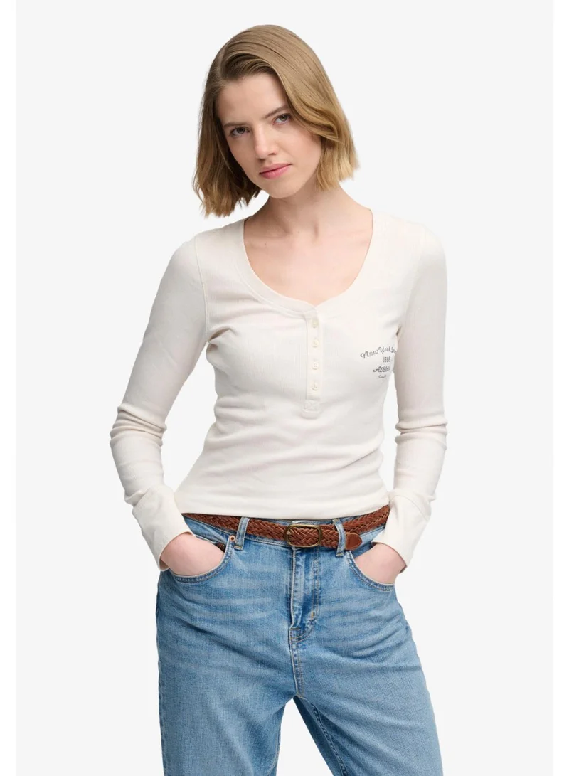 سوبر دراي Athletic Button Down Long Sleeve Top