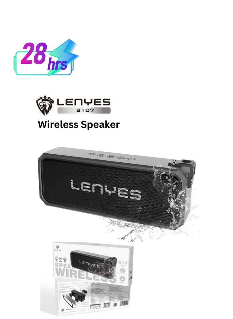 Lenyes - 20W Portable Bluetooth Speaker S107 TWS Full Range Loudspeaker Shockproof & Dust-Proof Multiple Protection IPX7 Waterproof Speaker with 4000mah Battery - Image 1