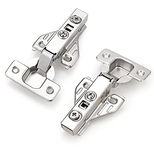 Probrico Full Overlay Soft Closing Clip On Face Frame Mounting Cabinet Hinges 10 Pair(=20 Pcs), 105 Degree Self Closing Kitchen Cupboard Door Hinges - Image 1