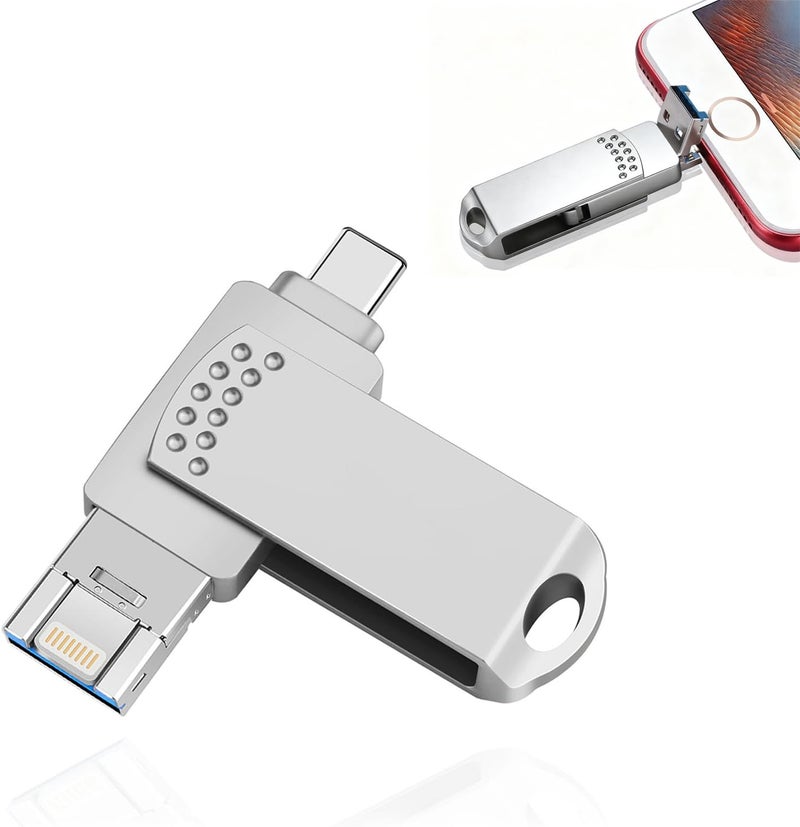 Ahlan USB Flash Drive, 1TB USB Memory Stick Thumb Drive with Type C for Smartphones/MacBook/PC/Tablets for Photos/Videos/Documents (Grey) - Image 1