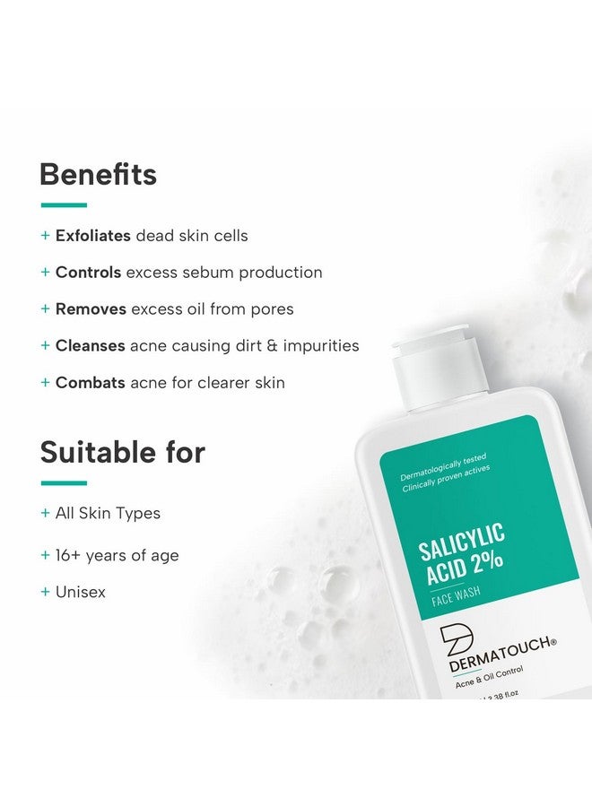 DERMATOUCH Salicylic Acid 2% Face Wash | For Acne & Oil Control | Suitable To All Skin Types | For Both Men & Women | 100Ml - Image 2