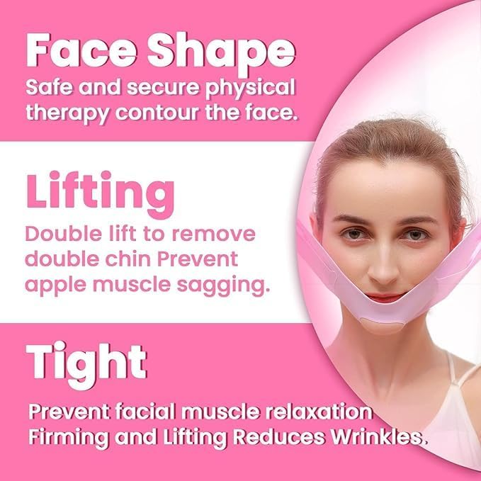 AMENDAS Silicone V Face Mask, Face Lift Up Belt for Facial Slimming, Chin & Cheek Slimming Bandage Mask, Double Chin Fat Reducer, Skin Tightening for Women & Men - Image 3