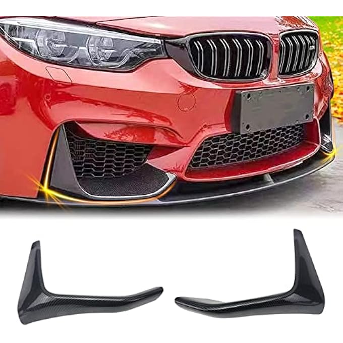 ZZDSNJ 2 Piece Carbon Fiber Style Front Bumper Splitters Lip for 2014-2020 BMW F80 M3 F82 F83 M4 - Image 1