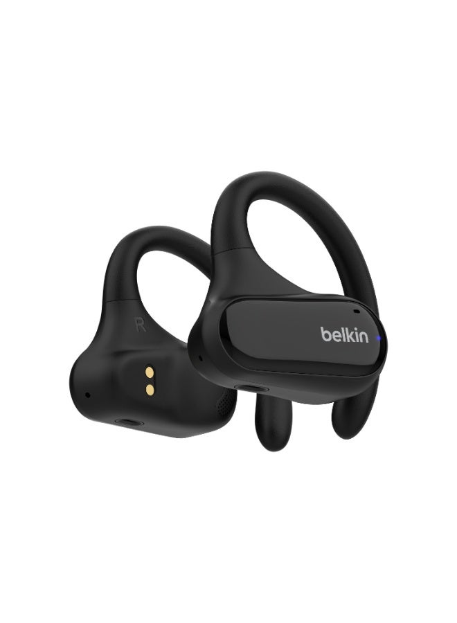 بيلكين سماعات لاسلكية مفتوحة SoundForm ClearFit من Belkin، سماعات رياضية خفيفة، سماعات بتقنية Bluetooth مع راحة تدوم، سماعات ضد الماء بتصنيف IPX5 لـ iPhone، المشي، ركوب الدراجات، الجري، والمزيد - أسود - Image 4