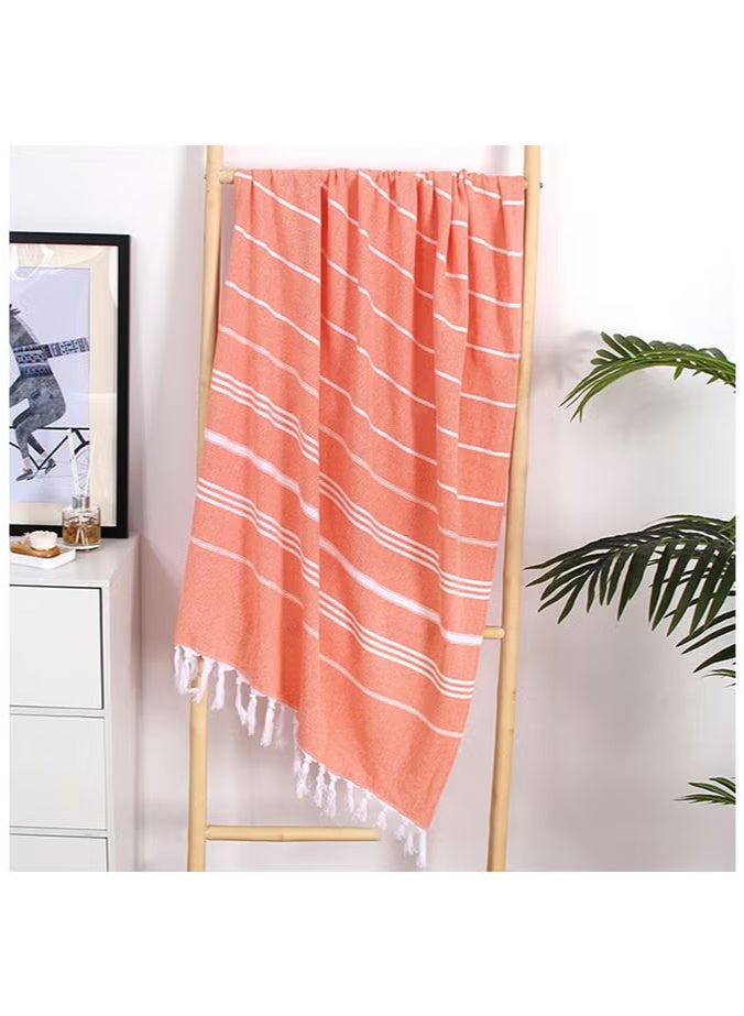 روك بو منشفة الشاطئ التركية 35.4x71 بوصة 100٪ رمل قطني ناعم خالي منشفة سريعة الجفاف منشفة تركية منشفة سفر خفيفة الوزن لهدايا الشاطئ إكسسوارات الشاطئ 90x180 سم - Image 5