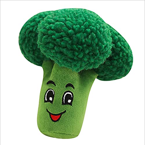 Glow Pups Squeaky Broccoli Plush Dog Toy - Image 1