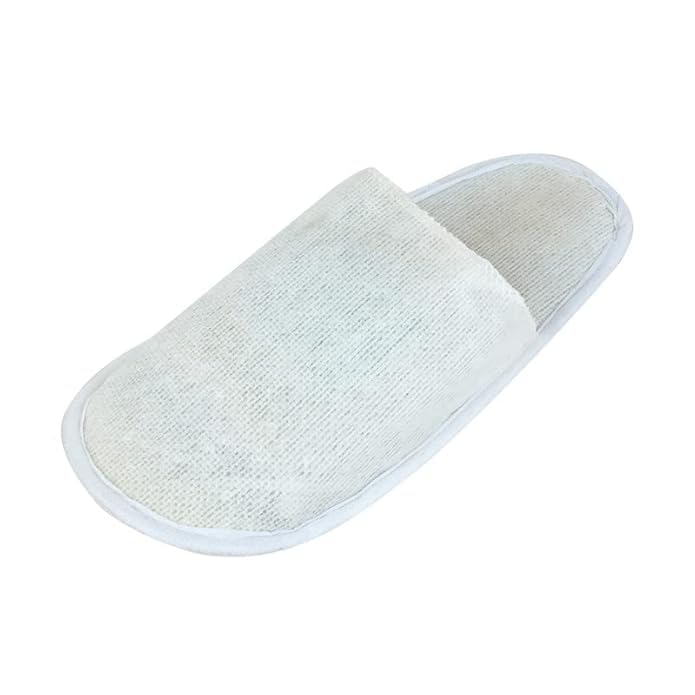 ORENAME Disposable Spa Slippers White Closed Toe NonSlip Sole Lightweight Comfortable Ideal for Hotels Salons Guests Travel and Home Use PACK OF 10 - Image 1