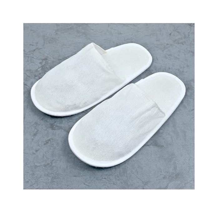 ORENAME Disposable Spa Slippers White Closed Toe NonSlip Sole Lightweight Comfortable Ideal for Hotels Salons Guests Travel and Home Use PACK OF 10 - Image 2