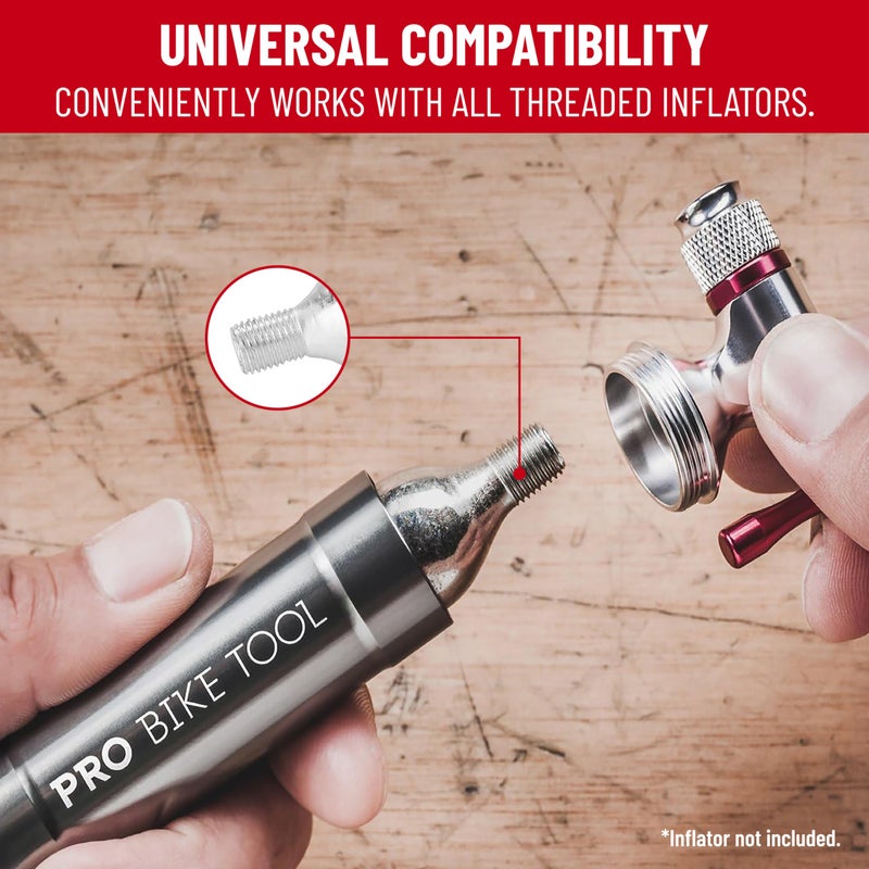 Pro Bike Tool CO2 Cartridges with Threaded Connection, 6 x 25g - Image 4