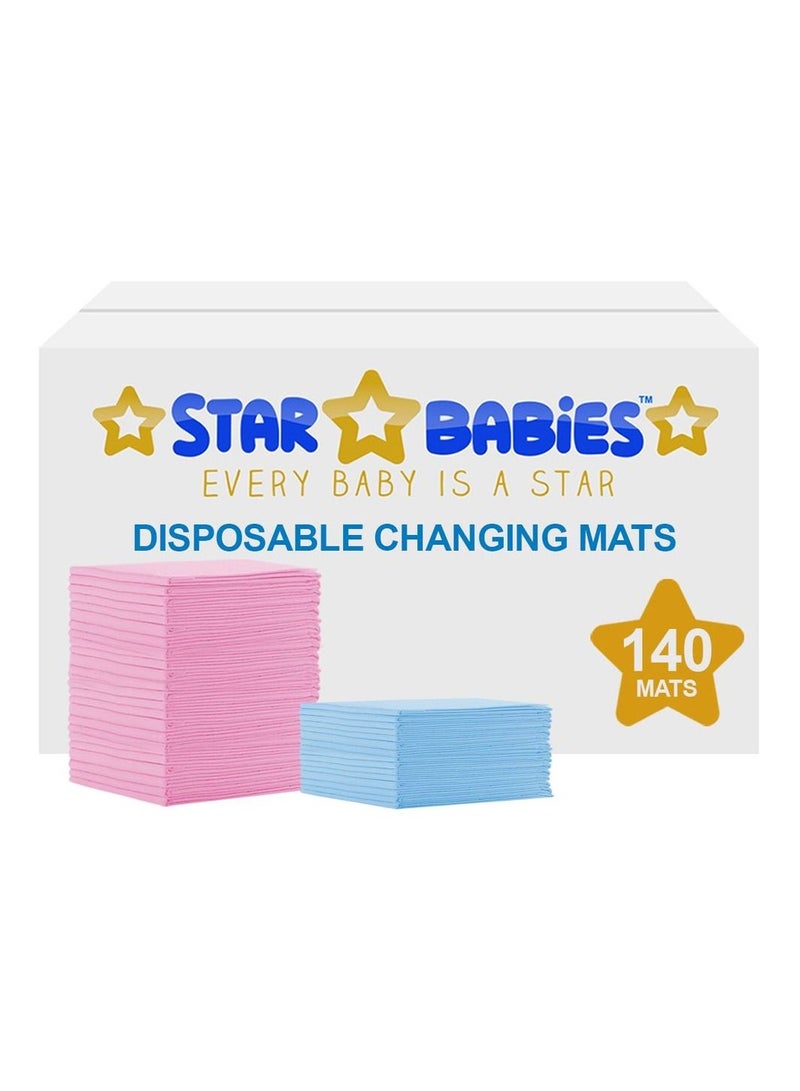 ستار بيبيز - حصائر تغيير الملابس التي تستخدم لمرة واحدة (45x60 سم) كبيرة ، عبوة من 140 - متنوعة - Image 1