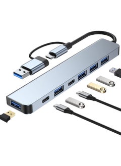 Generic USB-C 7-in-2 Multiport Hub – 3.0 Charging + 100W PD, 4×USB 2.0 Ports – Grey  - Image 2