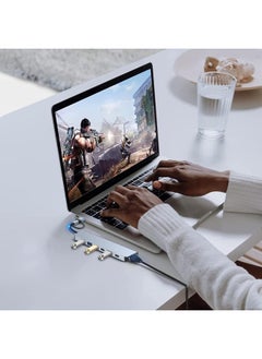 Generic USB-C 7-in-2 Multiport Hub – 3.0 Charging + 100W PD, 4×USB 2.0 Ports – Grey  - Image 3