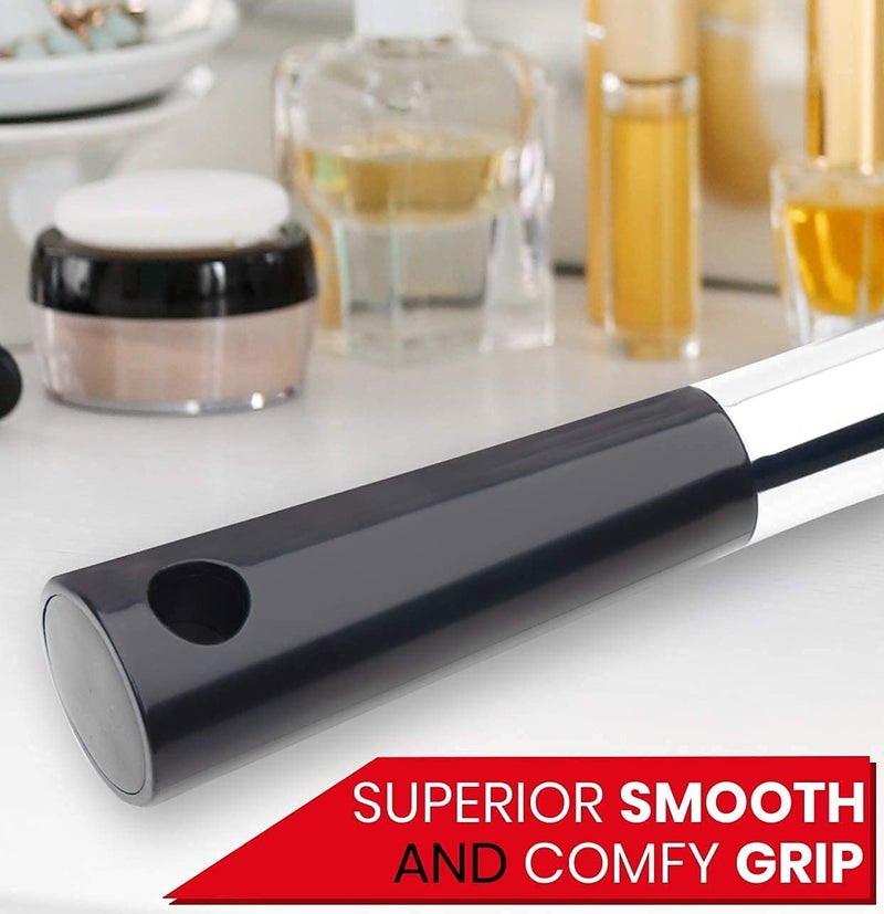 MIRRORVANA Large Hand Mirror with Comfy Handle - Black Portable Handheld Mirror - 9" x 13" - Image 3