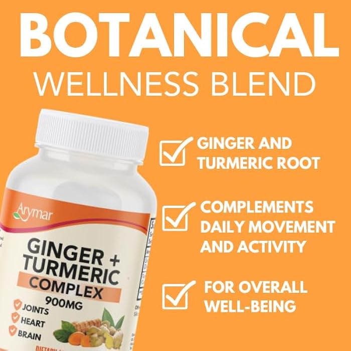 Arymar Ginger Turmeric Supplement – 60 Capsules – Herbal Dietary Supplement - Image 3