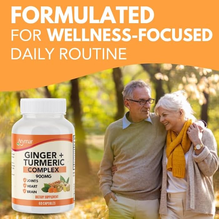 Arymar Ginger Turmeric Supplement – 60 Capsules – Herbal Dietary Supplement - Image 2