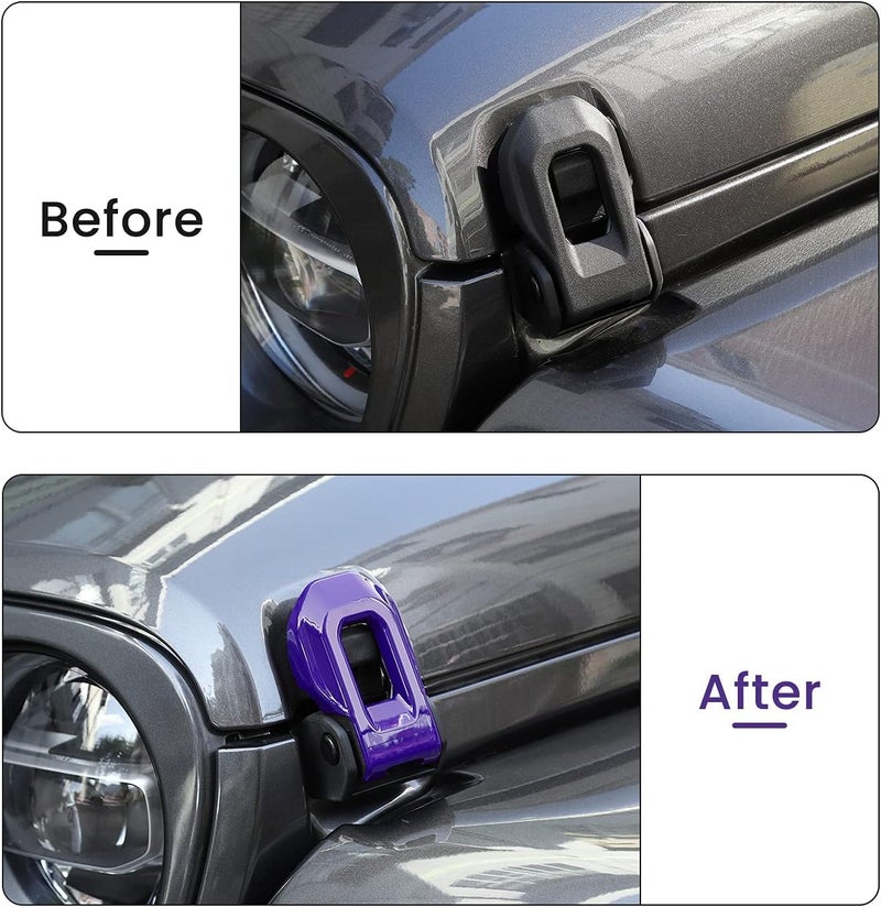 Hoolcar Hood Latch Lock Catch Brackets Cover for 2018-2021 Jeep Wrangler JL JLU & 2020-2021 Gladiator JT, Purple - Image 3