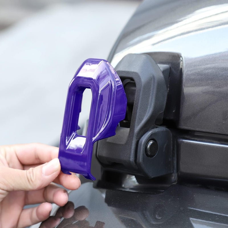Hoolcar Hood Latch Lock Catch Brackets Cover for 2018-2021 Jeep Wrangler JL JLU & 2020-2021 Gladiator JT, Purple - Image 1