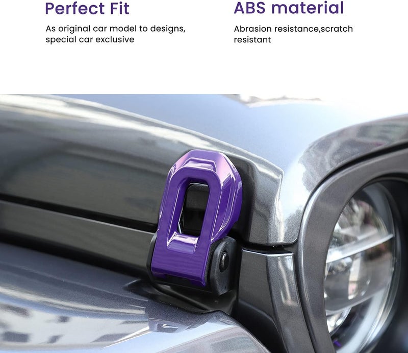 Hoolcar Hood Latch Lock Catch Brackets Cover for 2018-2021 Jeep Wrangler JL JLU & 2020-2021 Gladiator JT, Purple - Image 2