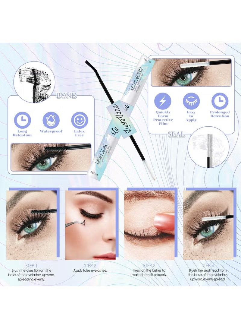 lashvana 280 قطعة رموش صناعية، مجموعة تمديد رموش DIY، مجموعات رموش فردية مع لاصق رموش، مزيل رموش ومطبق، مجموعة تمديد رموش، سهلة التطبيق في المنزل (مجموعة 30D + 40D) - Image 4