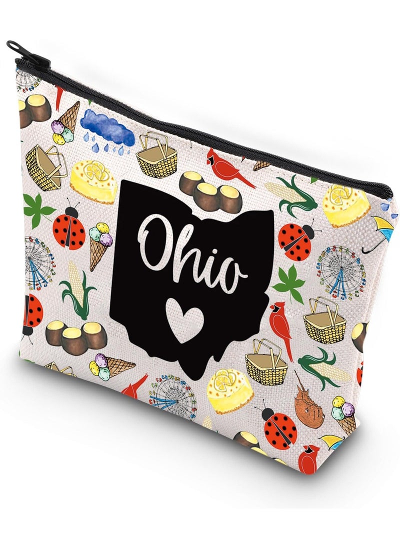 WCGXKO - WCGXKO Ohio Gift Ohio Map Gift Ohio Souvenir Ohio Trip Zipper Pouch Makeup Bag (Ohio) - Image 1