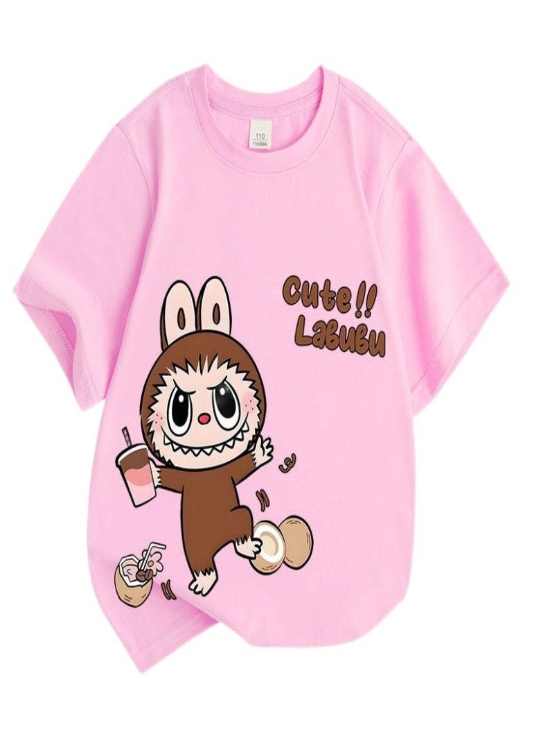 LABUBU Unisex Short Sleeve Stylish Top TShirt cotton Tee for Boys Girls Kid Children - Image 1