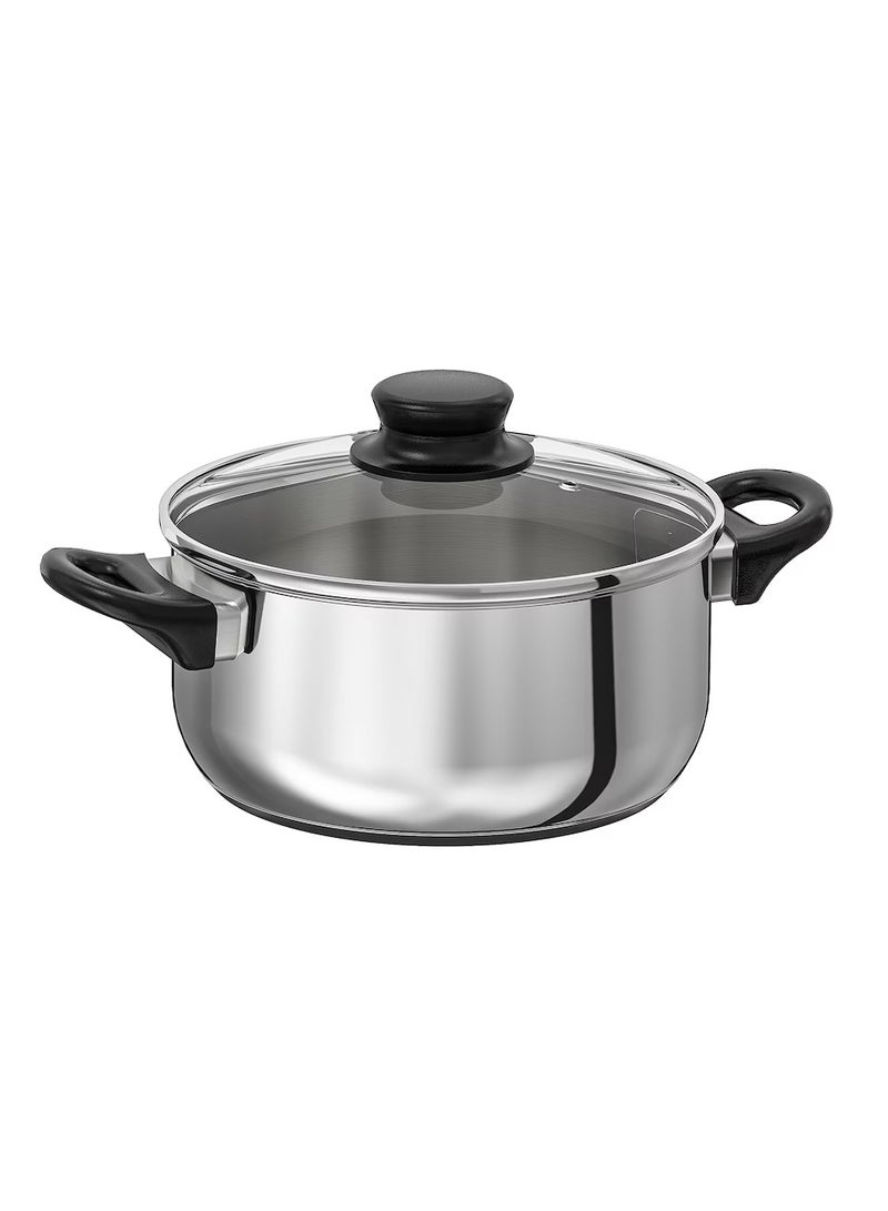 قدر بغطاء زجاج استانلس ستيل 2.8 لتر - Image 1