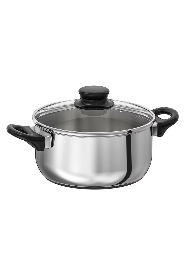 قدر بغطاء زجاج استانلس ستيل 2.8 لتر - Image 2