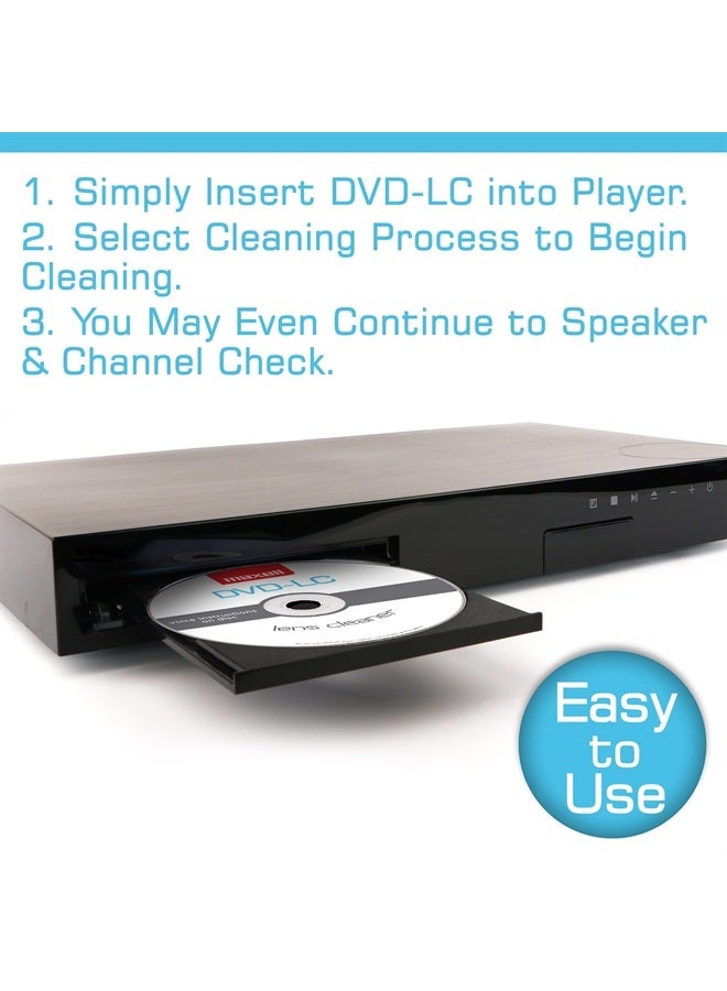 Maxell – 190059, DVD Lens Cleaner with Microfiber Brush System - for Optimal Cleaning, Remove Dust Oil, Small Particles – Compatible with All DVDs, PC, Xbox/xbox360 & Ps1/2 Gaming Systems