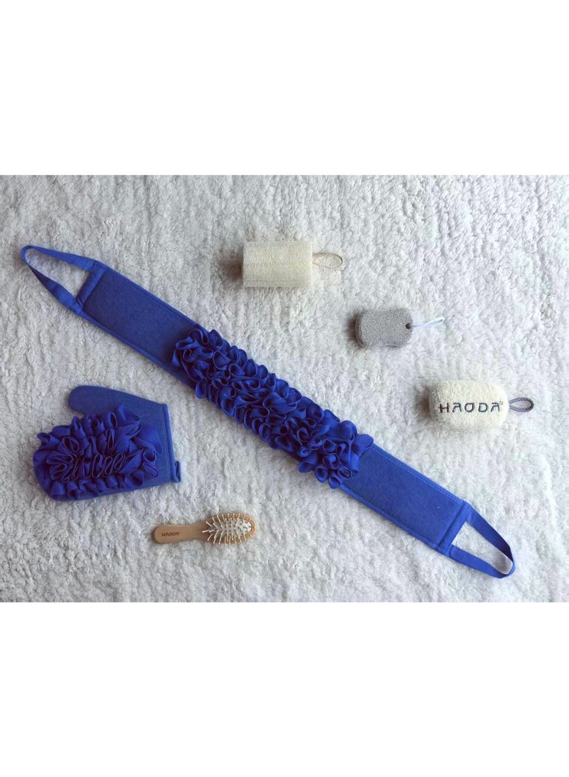 هودا مجموعة هدايا استحمام من ٦ قطع · صندوق هدايا خشبي قابل لإعادة الاستخدام | تحتوي على فرشة للظهر وقفاز تقشير وحجر خفاف ومشط ولوفة طبيعية وإسفنجة رغوية | مثالية للهدايا في الأعياد (عيد الفطر/رمضان) | صندوق حمام خشبي، مجموعة تنظيف الظهر، مجموعة استحمام بلوفة طبيعية، أفكار هدايا لعيد الفطر المبارك - Image 3