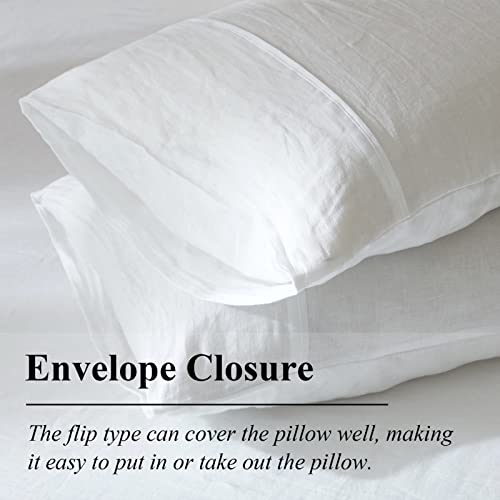 Ivellow Bed Linen Set, 100% Pure French Linen Duvet Cover, Queen, 3Pcs (1 Duvet Cover, 2 Pillowcases), Off White - Image 5