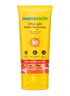 Mamaearth MAMAEARTH Ultra Light Indian Sunscreen Spf50 Pa+++ 80 Ml  - Image 1