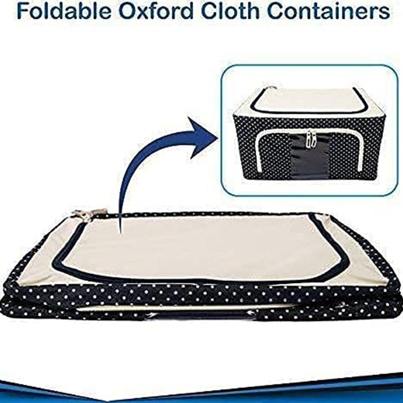 Premium Foldable Storage Box with Clear Window, 66L Capacity| packs of 2| clothes storage| dust protective| clothes organiser Oxford Fabric  - Image 3