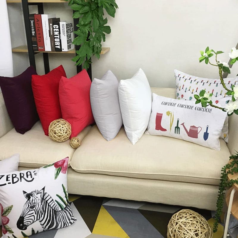 Thmyo 4-Pack 100% Cotton Comfortable Solid Decorative Throw Pillow Case  Square Cushion Cover Pillowcase Sublimation Blank Pillow Covers DIY Throw Pillowcase(16x16 inch/ 40x40cm Light Silver Grey) - Image 5