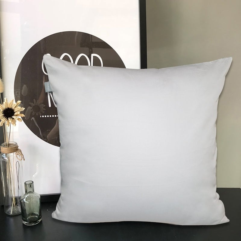 Thmyo 4-Pack 100% Cotton Comfortable Solid Decorative Throw Pillow Case  Square Cushion Cover Pillowcase Sublimation Blank Pillow Covers DIY Throw Pillowcase(16x16 inch/ 40x40cm Light Silver Grey) - Image 4