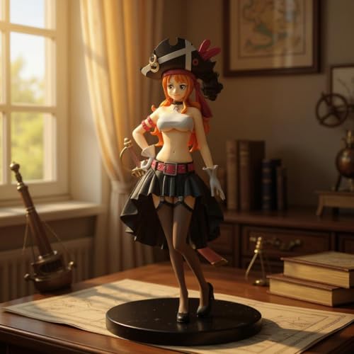 YOURKARTS.COMAnime Pirates Nami Figurine | One Piece Nami Collectible Action Figure | Cute Anime Girl Toy for Desk, Car & Home Decor | Gift for Collectible Gift for Anime Fans (Pirate Girl Nami) - Image 2