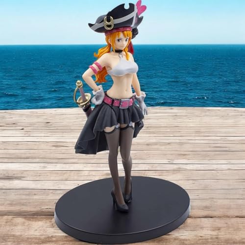 YOURKARTS.COMAnime Pirates Nami Figurine | One Piece Nami Collectible Action Figure | Cute Anime Girl Toy for Desk, Car & Home Decor | Gift for Collectible Gift for Anime Fans (Pirate Girl Nami) - Image 3