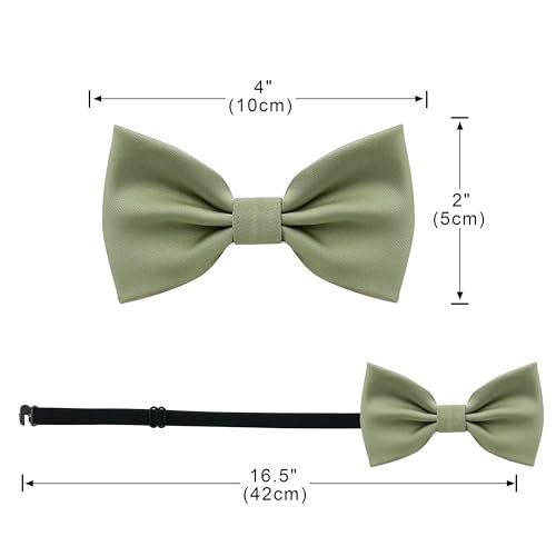 BEWDIO Sage Green Baby Bow Tie, Solid Pre Tied Bow Ties for Boys Toddler Adjustable Kids Bowties for Wedding Party (58-09) - Image 4