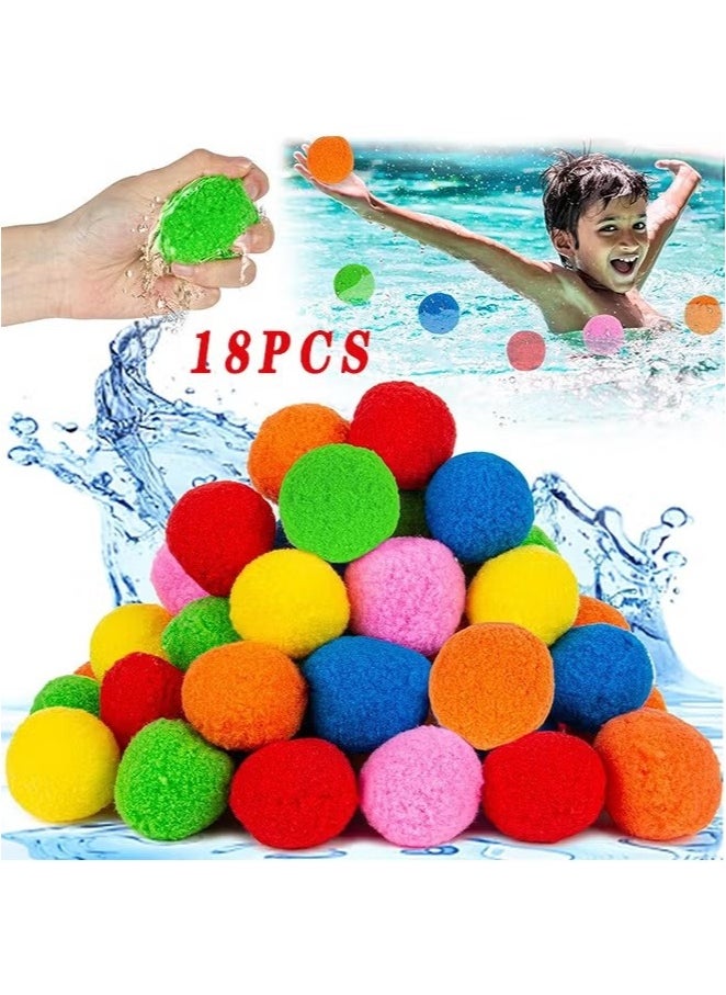 Ailily 18PCS Reusable Water Balls Water Soaker Balls For Outdoor Toys And Games, Beach Balls For Kids And Teens Boys And Girls, Summer Activities Balls For Pool And Backyard Fun  - Image 1