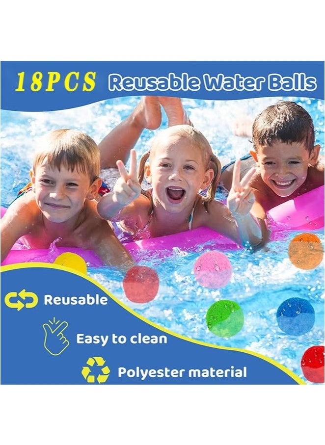 Ailily 18PCS Reusable Water Balls Water Soaker Balls For Outdoor Toys And Games, Beach Balls For Kids And Teens Boys And Girls, Summer Activities Balls For Pool And Backyard Fun  - Image 2