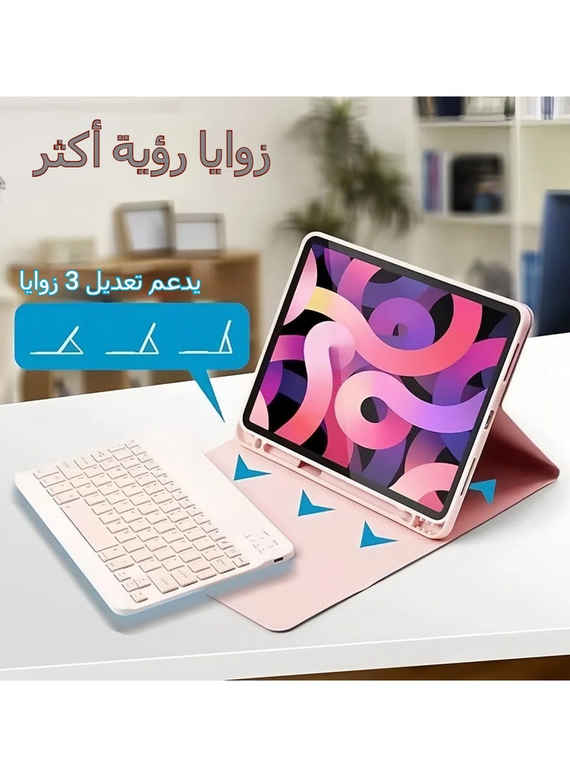 general Compatible with Galaxy Tab S8 11" 2022 case with Keyboard Backlit , Arabic and English with Detachable Wireless Bluetooth Keyboard Backlit Leather Stand with Pencil Holder - Image 3