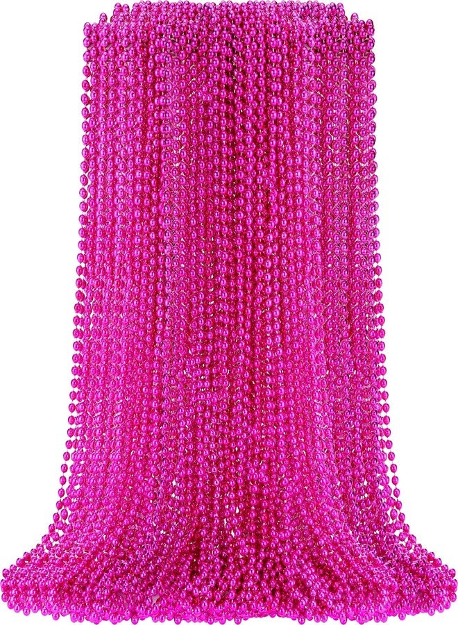 Batiyeer بطيير 200 قطعة إكسسوارات التوعية بسرطان الثدي قلادة خرز وردية قلادات التوعية بسرطان الثدي بالجملة 31.5 قلادة تنكرية للحفلات - Image 1