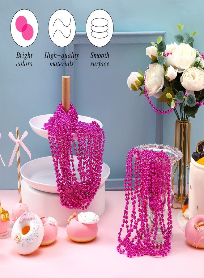 Batiyeer بطيير 200 قطعة إكسسوارات التوعية بسرطان الثدي قلادة خرز وردية قلادات التوعية بسرطان الثدي بالجملة 31.5 قلادة تنكرية للحفلات - Image 3